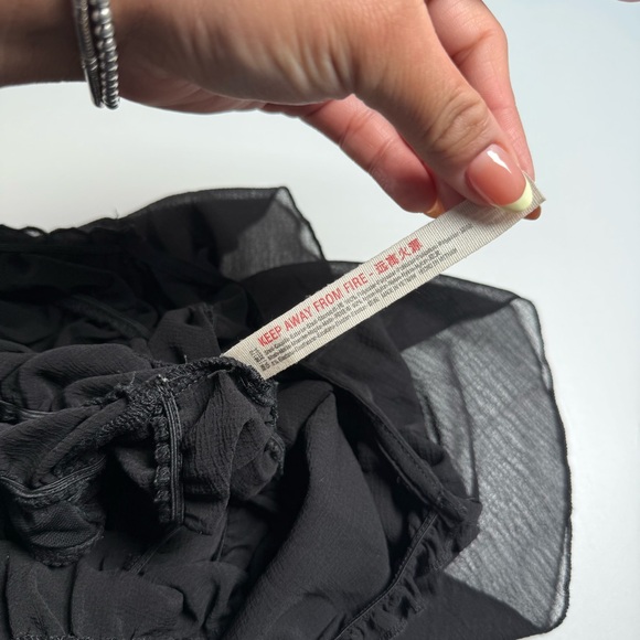 Free People Intimate Black Juliet Ruffled Bodysuit Women’s Size Small - Picture 6 of 8